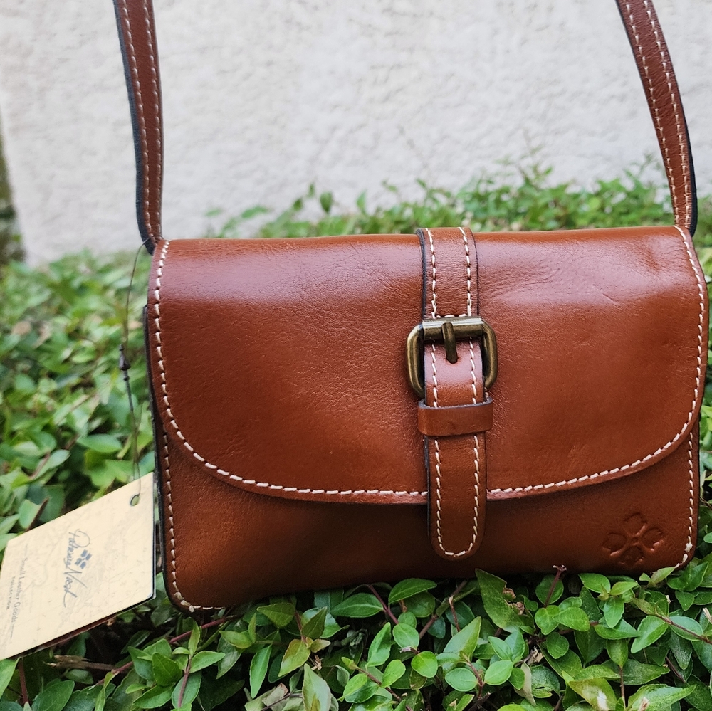 Patricia Nash Crossbody Bag Leather Brown Small NWT